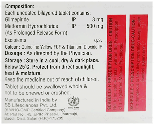 Vigipride M3 3/500mg Tablet PR 10s