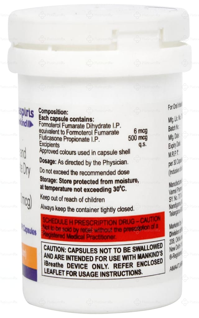 Combihale FF 500/6mcg DPI Capsule 30s