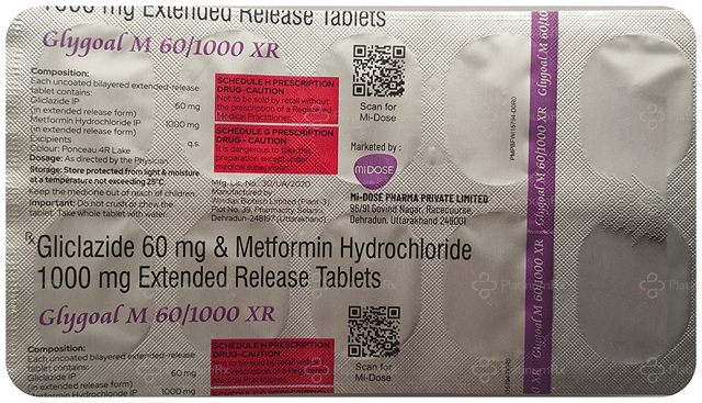 Glygoal M XR 60/1000mg Tablet ER 10s