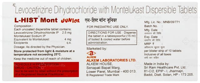 L Hist Mont Junior 2.5/4mg Tablet DT 10s