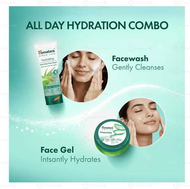 Himalaya Moisturizing Aloe Vera Face Wash with Cucumber Extract Softens & Cools Dry Skin 100 ml