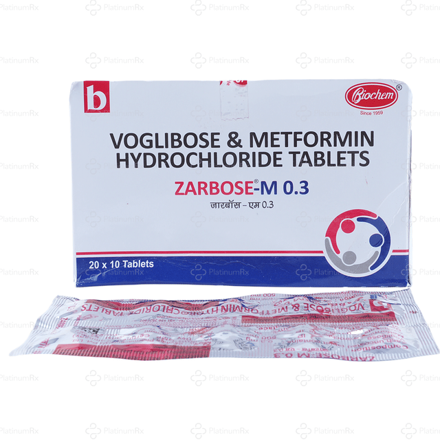 Zarbose M 500/0.3mg Tablet 10s