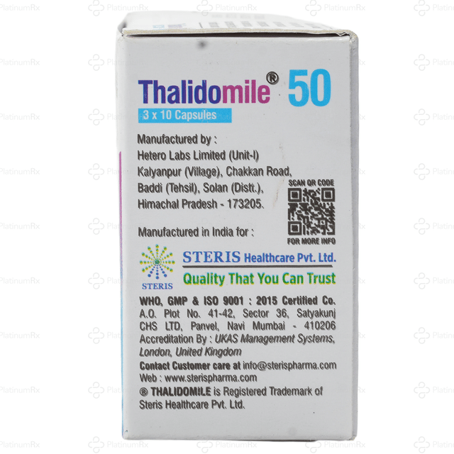 Thalidomile 50mg Capsule 10s