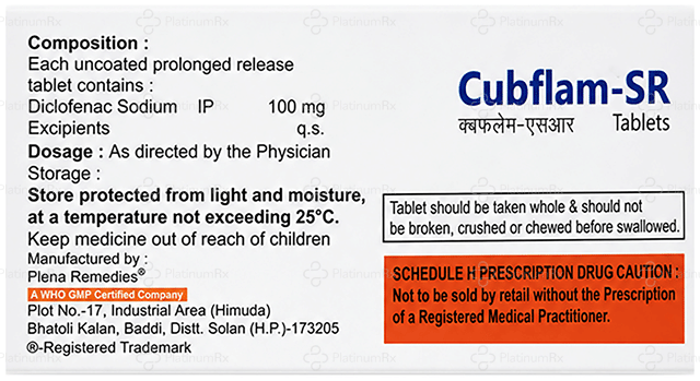 Cubflam SR 100mg Tablet PR 10s