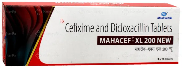 Mahacef XL 200/500mg New Tablet 10s