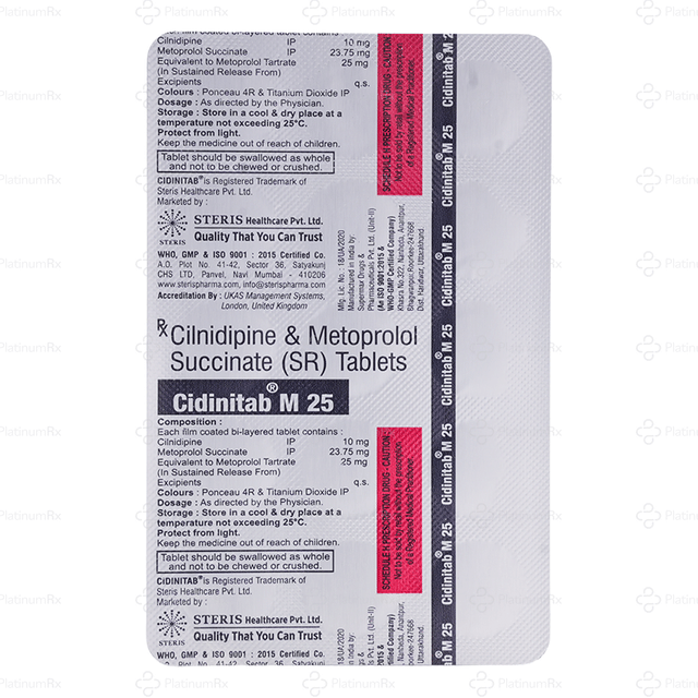 Cidinitab M 25/10mg Tablet SR 15s