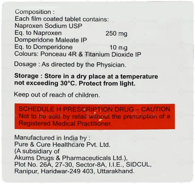 Naprostrong D 10/250mg Tablet 10s