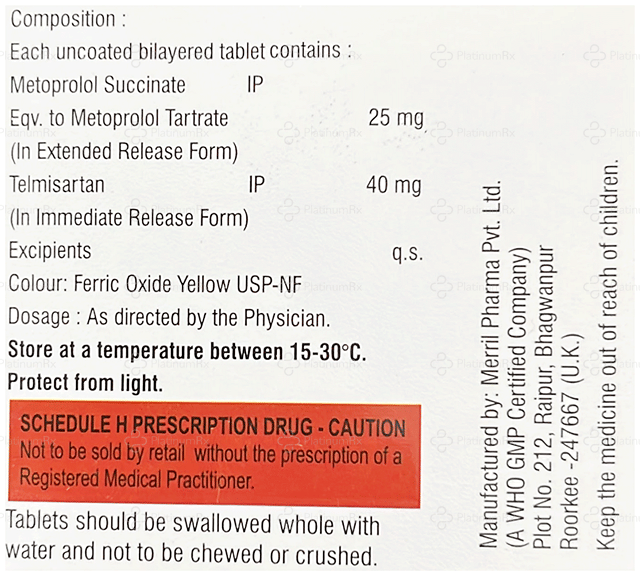 Teligear Beta 23.75/40mg Tablet ER 10s