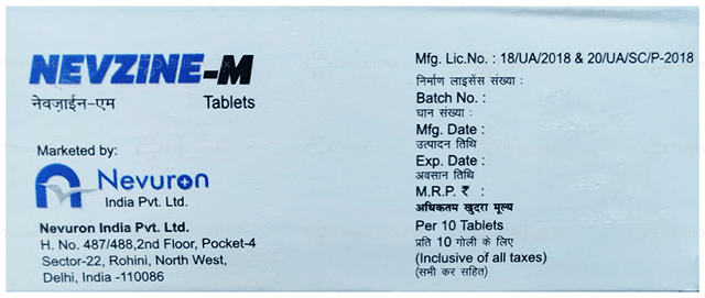 Nevzine M 5/10mg Tablet 10s