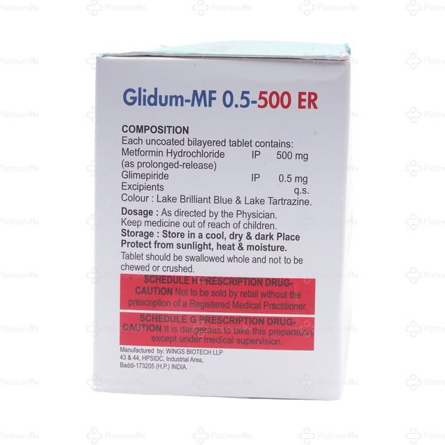 Glidum MF 0.5/500mg Tablet ER 10s