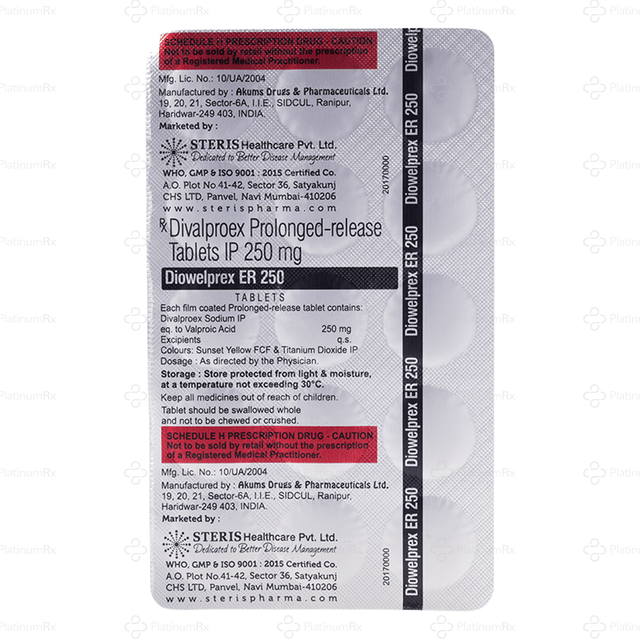 Diowelprex ER 250mg Tablet PR 15s