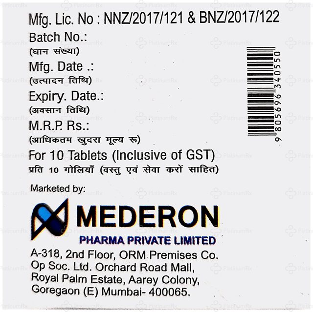 Mednoflam SP 50/325/15mg Tablet 10s