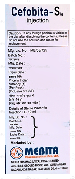 Cefobita S 500/500mg Injection 1s