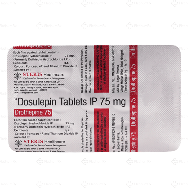 Drothepine 75mg Tablet 15s
