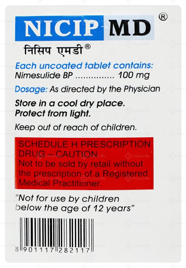 Nicip MD 100mg Tablet 10s