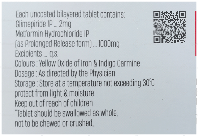 Gliminice M Forte 2/1000mg Tablet PR 15s