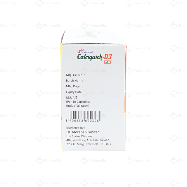 Calciquick D3 2k Capsule 10s