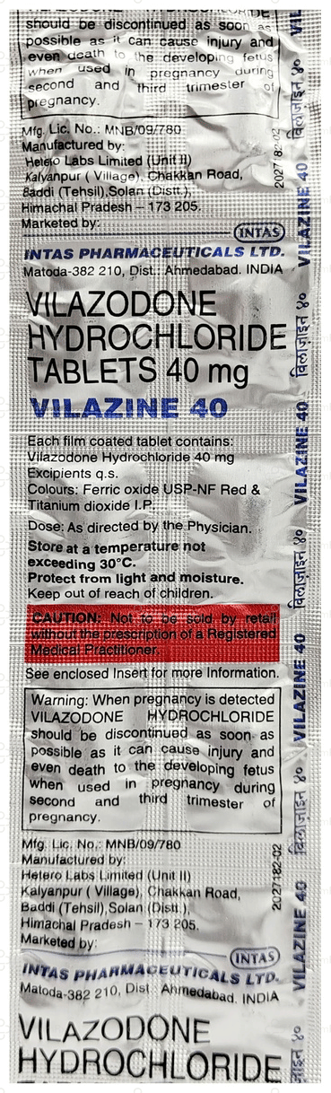 Vilazine 40mg Tablet 10s