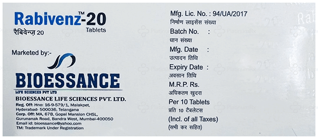 Rabivenz 20mg Tablet 10s