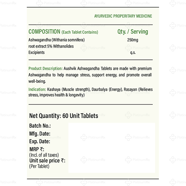 Aushvik Ashwagandha Tablet 60s