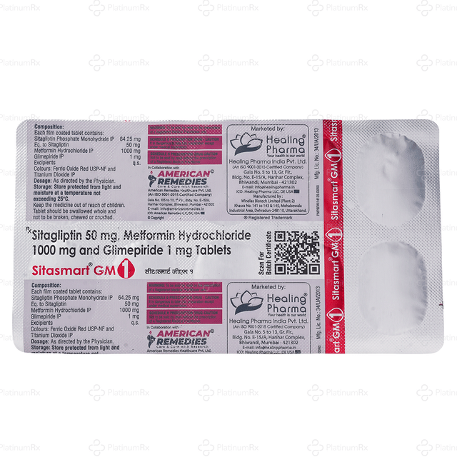 Sitasmart GM 1/1000/50mg Tablet 10s