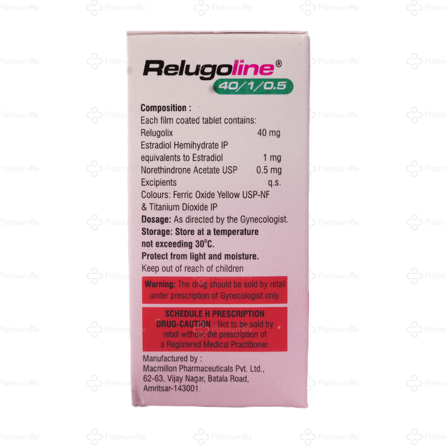 Relugoline 1/0.5/40mg Tablet 10s