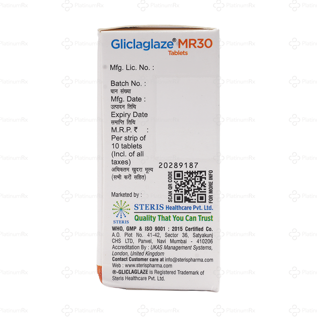 Gliclaglaze 30mg MR Tablet 10s