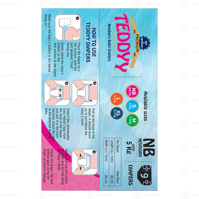 Teddyy Baby Premium New Born Tape Diaper 21s