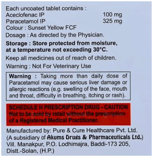 Flaminol P 100/325mg Tablet 10s