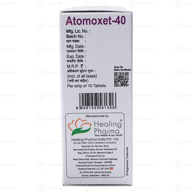Atomoxet 40mg Tablet 10s