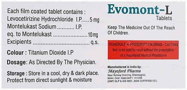 Evomont L 5/10mg Tablet 10s