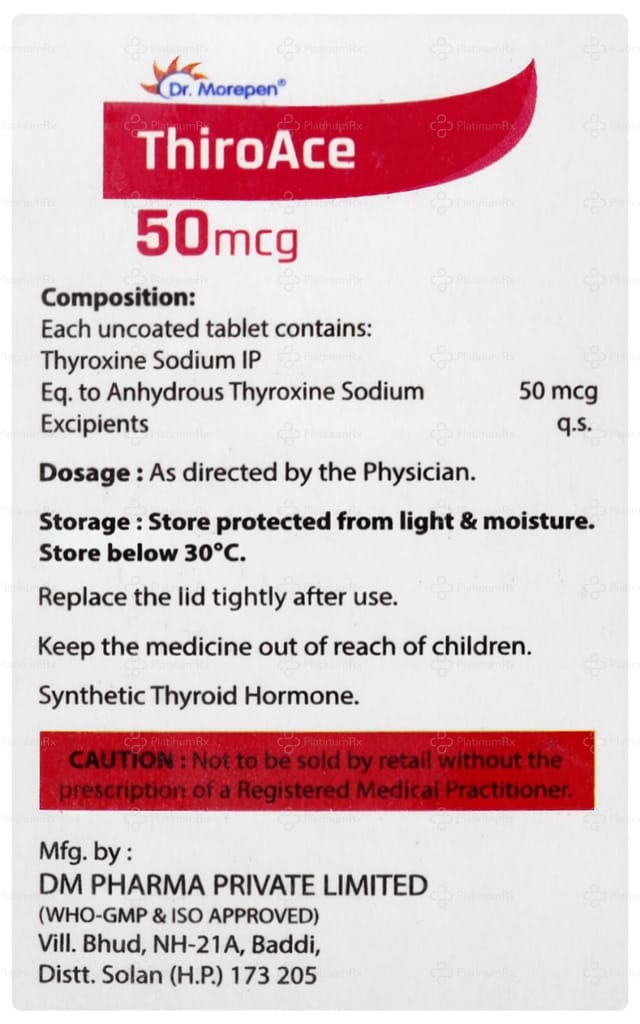Thiroace 50mcg Tablet 100s