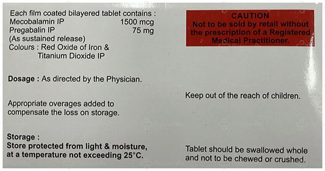 Zanerve 75mg/1500mcg Tablet SR 10s