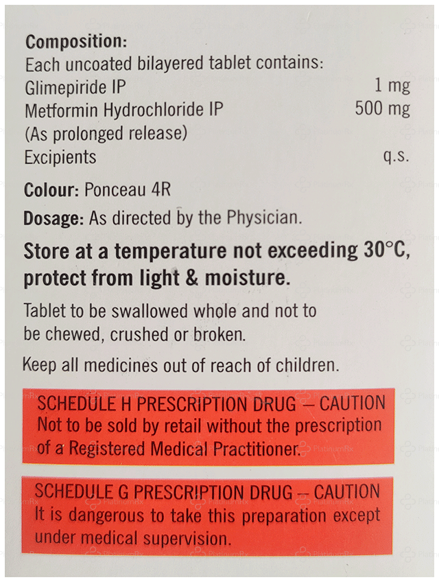 GlyGlim M 1/500mg Tablet PR 10s