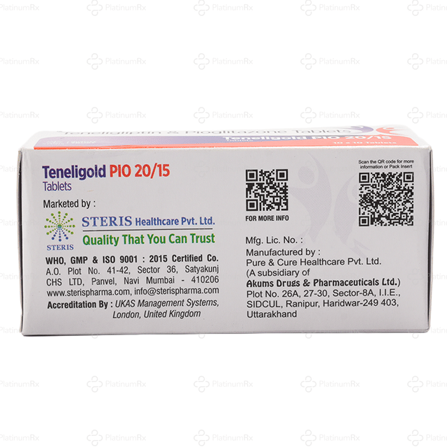 Teneligold Pio 20/15mg Tablet 10s