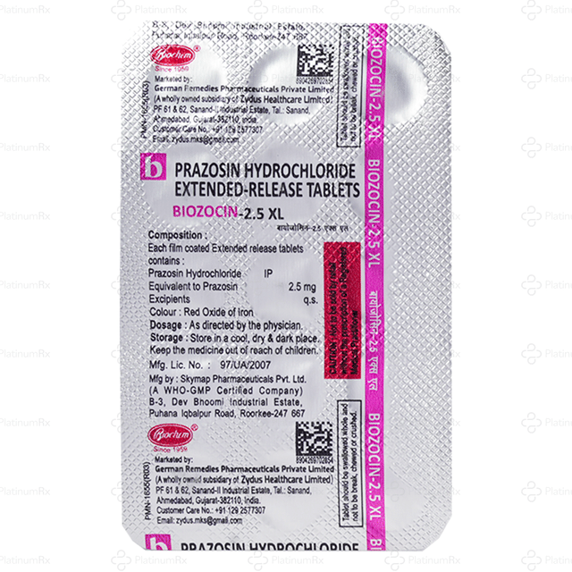 Biozocin 2.5mg XL Tablet 15s