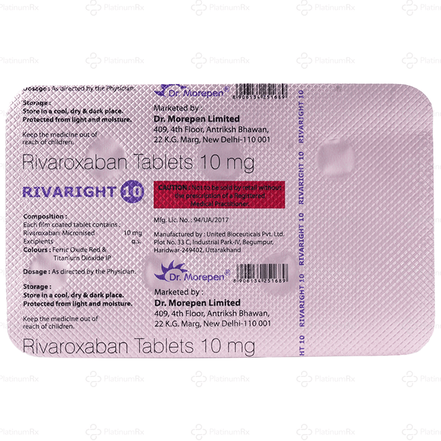 Rivaright 10mg Tablet 7s