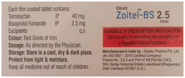 Zoitel BS 2.5/40mg Tablet 10s