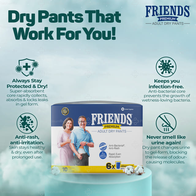 Friends Premium Adult Dry Pants Large Diaper 10s
