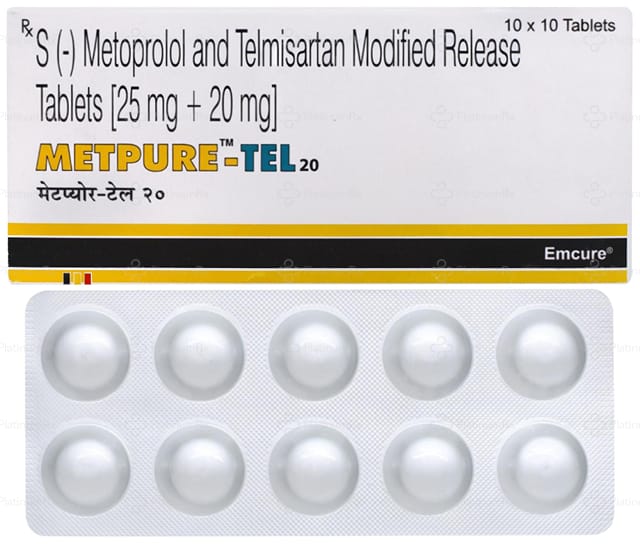 Metpure Tel 20/25mg Tablet MR 10s