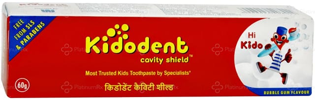 Kidodent Cavity Shield Bubble Gum Flavour Toothpaste 60gm