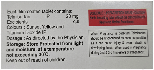 Telmigift 20mg Tablet 10s