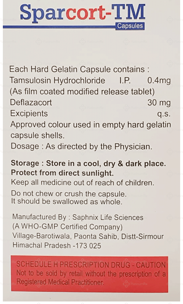 Sparcort TM 30/0.4mg Capsule MR 10s