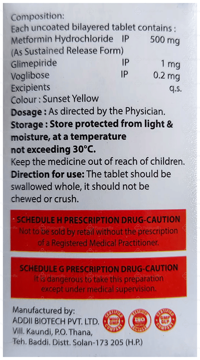 Metview VG 1/500/0.2mg Tablet SR 10s