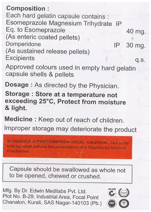 Esmojex D 30/40mg Capsule SR 15s