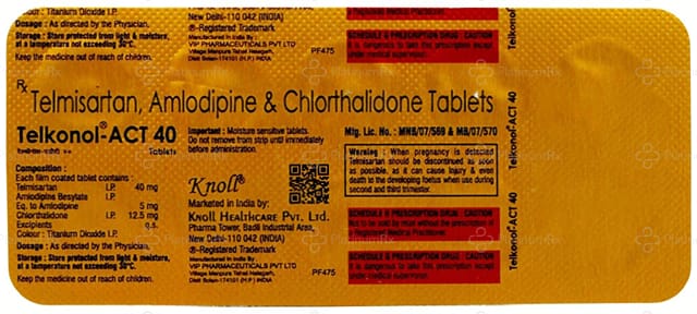 Telkonol Act 5/12.5/40mg Tablet 10s