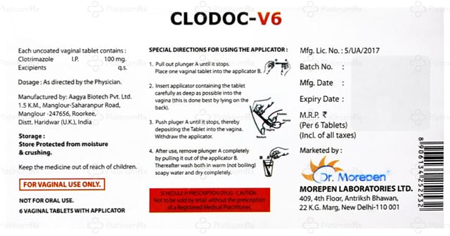 Clodoc V6 100mg VT Tablet 6s