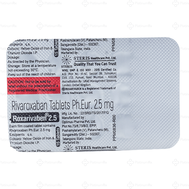 Roxarivaben 2.5mg Tablet 15s