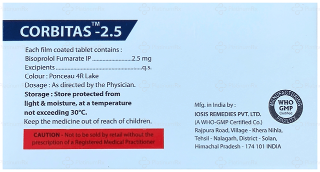 Corbitas 2.5mg Tablet 15s