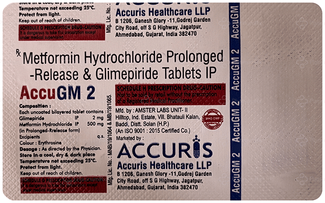 AccuGM 2/500mg Tablet PR 10s